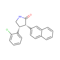 O=C1NC[C@@H](c2ccccc2Cl)[C@H]1c1ccc2ccccc2c1 ZINC000096929922