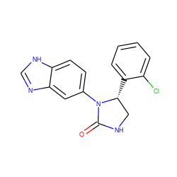 O=C1NC[C@@H](c2ccccc2Cl)N1c1ccc2[nH]cnc2c1 ZINC000116194796