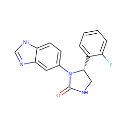 O=C1NC[C@@H](c2ccccc2F)N1c1ccc2[nH]cnc2c1 ZINC000116194840