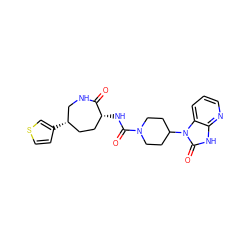 O=C1NC[C@@H](c2ccsc2)CC[C@H]1NC(=O)N1CCC(n2c(=O)[nH]c3ncccc32)CC1 ZINC000028827320