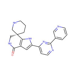 O=C1NC[C@]2(CCCNC2)c2[nH]c(-c3ccnc(-c4cccnc4)n3)cc21 ZINC000071333615