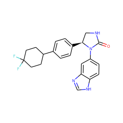 O=C1NC[C@H](c2ccc(C3CCC(F)(F)CC3)cc2)N1c1ccc2[nH]cnc2c1 ZINC000116829332