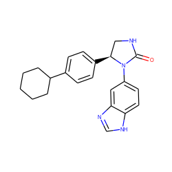 O=C1NC[C@H](c2ccc(C3CCCCC3)cc2)N1c1ccc2[nH]cnc2c1 ZINC000116195096