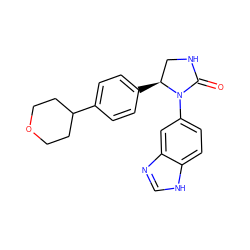 O=C1NC[C@H](c2ccc(C3CCOCC3)cc2)N1c1ccc2[nH]cnc2c1 ZINC000116196083