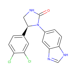 O=C1NC[C@H](c2ccc(Cl)c(Cl)c2)N1c1ccc2[nH]cnc2c1 ZINC000116193526