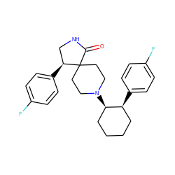 O=C1NC[C@H](c2ccc(F)cc2)C12CCN([C@@H]1CCCC[C@@H]1c1ccc(F)cc1)CC2 ZINC000013982636