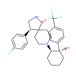 O=C1NC[C@H](c2ccc(F)cc2)C12CCN([C@@H]1CCCC[C@]1(O)c1ccc(C(F)(F)F)cc1)CC2 ZINC000038147522