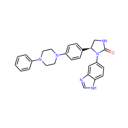 O=C1NC[C@H](c2ccc(N3CCN(c4ccccc4)CC3)cc2)N1c1ccc2[nH]cnc2c1 ZINC000116828878