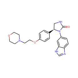 O=C1NC[C@H](c2ccc(OCCN3CCOCC3)cc2)N1c1ccc2nc[nH]c2c1 ZINC000116195128