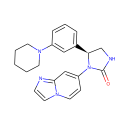 O=C1NC[C@H](c2cccc(N3CCCCC3)c2)N1c1ccn2ccnc2c1 ZINC000145035840