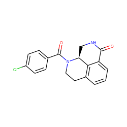 O=C1NC[C@H]2c3c(cccc31)CCN2C(=O)c1ccc(Cl)cc1 ZINC000045393642