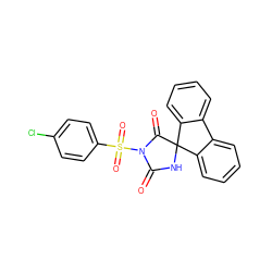 O=C1NC2(C(=O)N1S(=O)(=O)c1ccc(Cl)cc1)c1ccccc1-c1ccccc12 ZINC000299852423