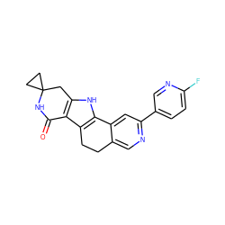 O=C1NC2(CC2)Cc2[nH]c3c(c21)CCc1cnc(-c2ccc(F)nc2)cc1-3 ZINC000068246364