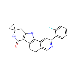 O=C1NC2(CC2)Cc2[nH]c3c(c21)CCc1cnc(-c2ccccc2F)cc1-3 ZINC000072112485