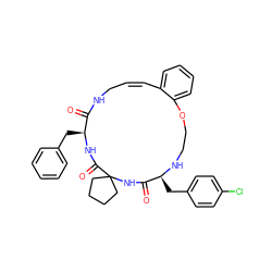 O=C1NC2(CCCC2)C(=O)N[C@@H](Cc2ccccc2)C(=O)NC/C=C\c2ccccc2OCCN[C@H]1Cc1ccc(Cl)cc1 ZINC001772626394