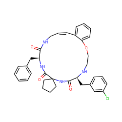 O=C1NC2(CCCC2)C(=O)N[C@@H](Cc2ccccc2)C(=O)NC/C=C\c2ccccc2OCCN[C@H]1Cc1cccc(Cl)c1 ZINC001772631234