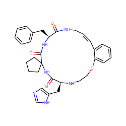 O=C1NC2(CCCC2)C(=O)N[C@@H](Cc2ccccc2)C(=O)NC/C=C\c2ccccc2OCCN[C@H]1Cc1cnc[nH]1 ZINC001772608060