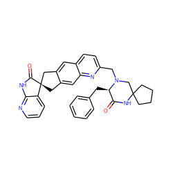 O=C1NC2(CCCC2)CN(Cc2ccc3cc4c(cc3n2)C[C@]2(C4)C(=O)Nc3ncccc32)[C@@H]1Cc1ccccc1 ZINC000145288494