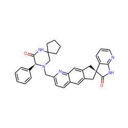 O=C1NC2(CCCC2)CN(Cc2ccc3cc4c(cc3n2)C[C@]2(C4)C(=O)Nc3ncccc32)[C@H]1c1ccccc1 ZINC000169703604