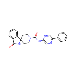 O=C1NC2(CCN(C(=O)Nc3cnc(-c4ccccc4)cn3)CC2)c2ccccc21 ZINC000040943130