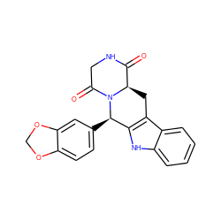 O=C1NCC(=O)N2[C@@H]1Cc1c([nH]c3ccccc13)[C@H]2c1ccc2c(c1)OCO2 ZINC000012360812