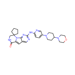 O=C1NCC2(CCCC2)n2c1cc1cnc(Nc3ccc(N4CCC(N5CCOCC5)CC4)cn3)nc12 ZINC000143892416