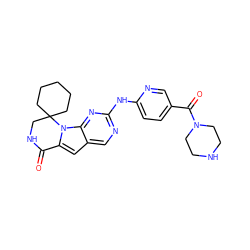 O=C1NCC2(CCCCC2)n2c1cc1cnc(Nc3ccc(C(=O)N4CCNCC4)cn3)nc12 ZINC000221304065