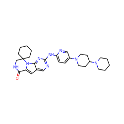 O=C1NCC2(CCCCC2)n2c1cc1cnc(Nc3ccc(N4CCC(N5CCCCC5)CC4)cn3)nc12 ZINC000219201322