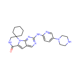 O=C1NCC2(CCCCC2)n2c1cc1cnc(Nc3ccc(N4CCNCC4)cn3)nc12 ZINC000223843156