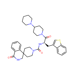 O=C1NCC2(CCN(C(=O)N[C@H](Cc3csc4ccccc34)C(=O)N3CCC(N4CCCCC4)CC3)CC2)c2ccccc21 ZINC000084672528