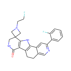 O=C1NCC2(CN(CCF)C2)c2[nH]c3c(c21)CCc1cnc(-c2ccccc2F)cc1-3 ZINC000072109287