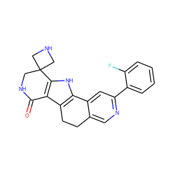 O=C1NCC2(CNC2)c2[nH]c3c(c21)CCc1cnc(-c2ccccc2F)cc1-3 ZINC000072108128