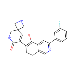 O=C1NCC2(CNC2)c2oc3c(c21)CCc1cnc(-c2cccc(F)c2)cc1-3 ZINC000072110250