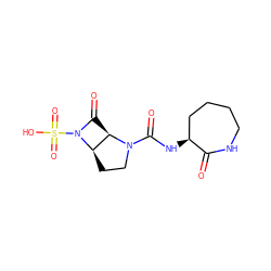 O=C1NCCCC[C@@H]1NC(=O)N1CC[C@@H]2[C@H]1C(=O)N2S(=O)(=O)O ZINC000045339801