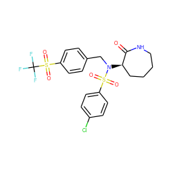 O=C1NCCCC[C@H]1N(Cc1ccc(S(=O)(=O)C(F)(F)F)cc1)S(=O)(=O)c1ccc(Cl)cc1 ZINC000028957669