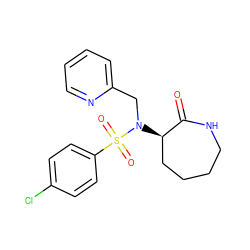 O=C1NCCCC[C@H]1N(Cc1ccccn1)S(=O)(=O)c1ccc(Cl)cc1 ZINC000028957740