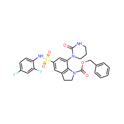 O=C1NCCCN1c1cc(S(=O)(=O)Nc2ccc(F)cc2F)cc2c1N(C(=O)OCc1ccccc1)CC2 ZINC000473134926