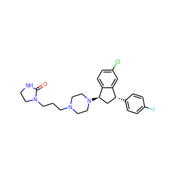 O=C1NCCN1CCCN1CCN([C@@H]2C[C@@H](c3ccc(F)cc3)c3cc(Cl)ccc32)CC1 ZINC000022940784