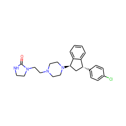 O=C1NCCN1CCN1CCN([C@@H]2C[C@@H](c3ccc(Cl)cc3)c3ccccc32)CC1 ZINC000026382307