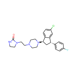 O=C1NCCN1CCN1CCN([C@@H]2C[C@@H](c3ccc(F)cc3)c3cc(Cl)ccc32)CC1 ZINC000022940752