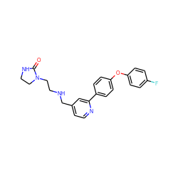 O=C1NCCN1CCNCc1ccnc(-c2ccc(Oc3ccc(F)cc3)cc2)c1 ZINC000114592479