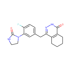 O=C1NCCN1c1cc(Cc2n[nH]c(=O)c3c2CCCC3)ccc1F ZINC000139738637