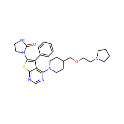 O=C1NCCN1c1sc2ncnc(N3CCC(COCCN4CCCC4)CC3)c2c1-c1ccccc1 ZINC000653671419