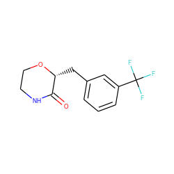 O=C1NCCO[C@@H]1Cc1cccc(C(F)(F)F)c1 ZINC000034508525