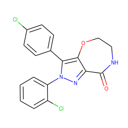 O=C1NCCOc2c1nn(-c1ccccc1Cl)c2-c1ccc(Cl)cc1 ZINC000040939861