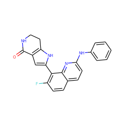 O=C1NCCc2[nH]c(-c3c(F)ccc4ccc(Nc5ccccc5)nc34)cc21 ZINC000222352148