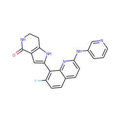 O=C1NCCc2[nH]c(-c3c(F)ccc4ccc(Nc5cccnc5)nc34)cc21 ZINC000222341986