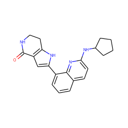 O=C1NCCc2[nH]c(-c3cccc4ccc(NC5CCCC5)nc34)cc21 ZINC000222434190