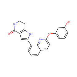 O=C1NCCc2[nH]c(-c3cccc4ccc(Oc5cccc(O)c5)nc34)cc21 ZINC000222377993