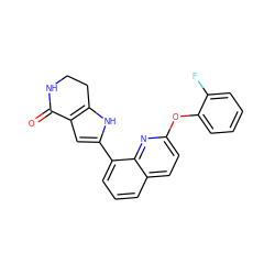 O=C1NCCc2[nH]c(-c3cccc4ccc(Oc5ccccc5F)nc34)cc21 ZINC000222351126